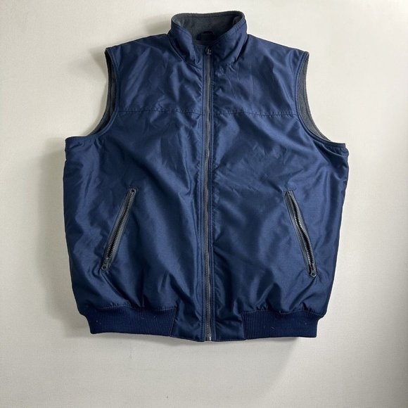 Vintage Chaps Vest Full Zip Fleece Lined Zip Pockets Sleeveless Golf Men Size XL - Picture 1 of 9